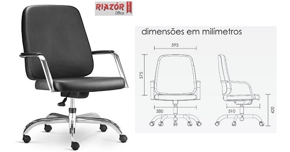 CADEIRA DIRETOR GIRATORIA PARA OBESOS - RZFK-MAX