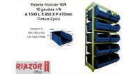 Estante com gavetas plsticas modular Bin 10/9