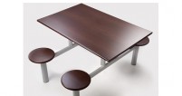 Mesa refeitrio com banqueta acoplada 4 lugares RZMV